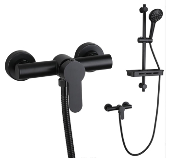 TB1026 - Black 304 stainless steel simple cold and hot mixed valve bathroom shower set