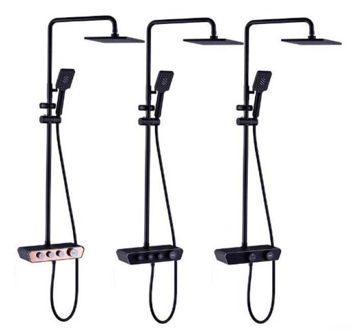 TB1002 - Large black shower set for home bathroom faucet copper hotel shower set